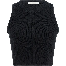 Black Cotton Sleeveles T-Shirt
