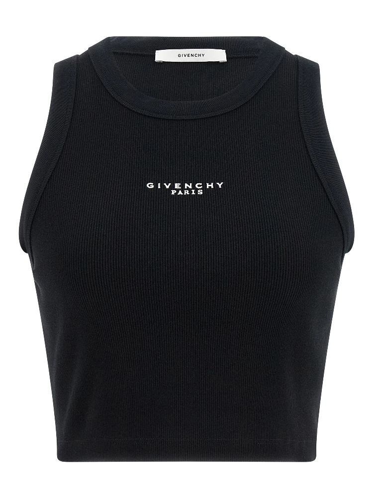 Black Cotton Sleeveles T-Shirt