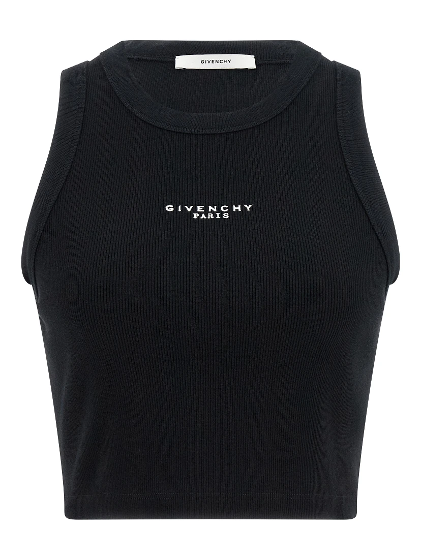 Black Cotton Sleeveles T-Shirt
