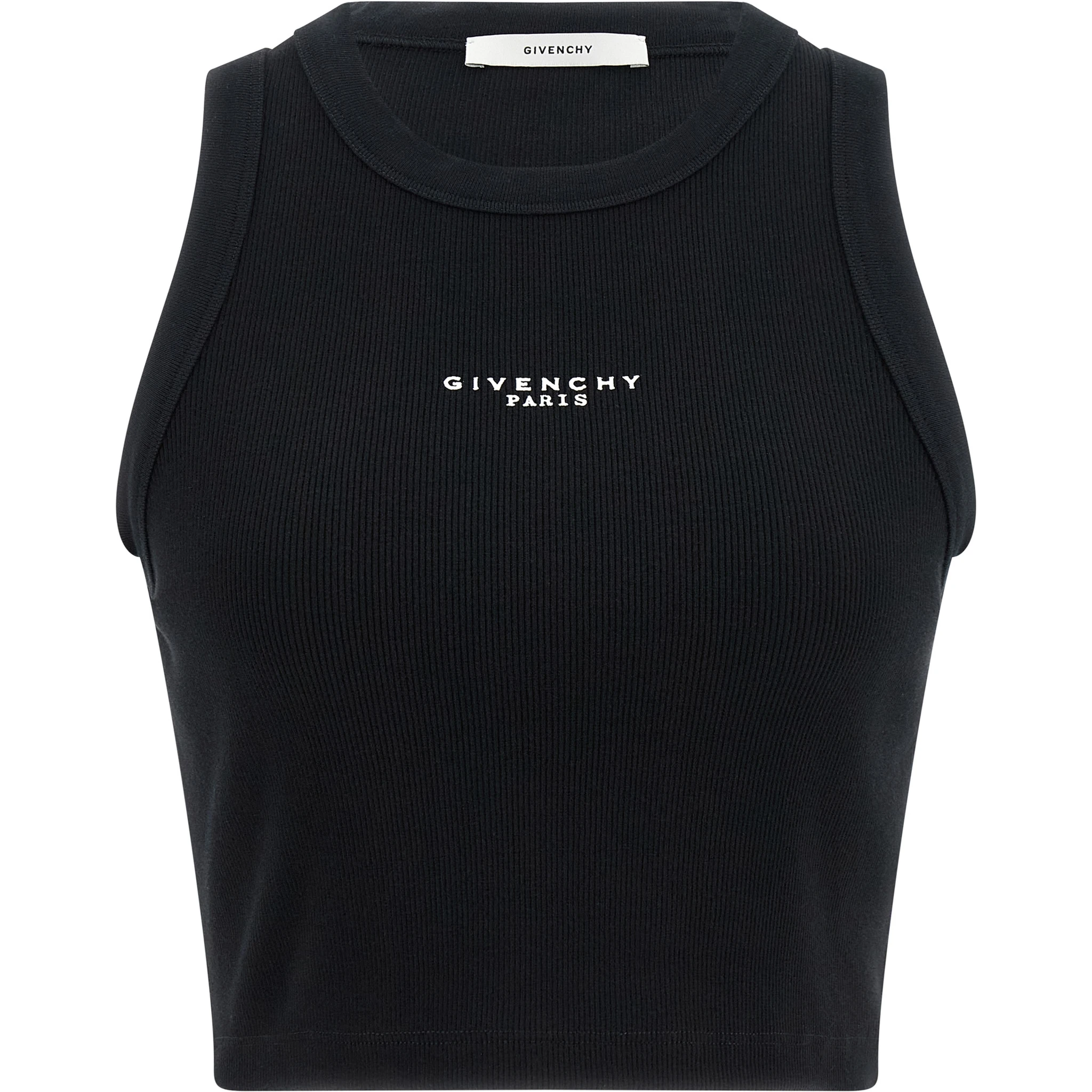 Black Cotton Sleeveles T-Shirt