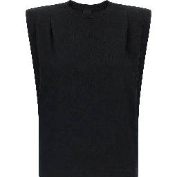 Black Cotton Sleeveles T-Shirt