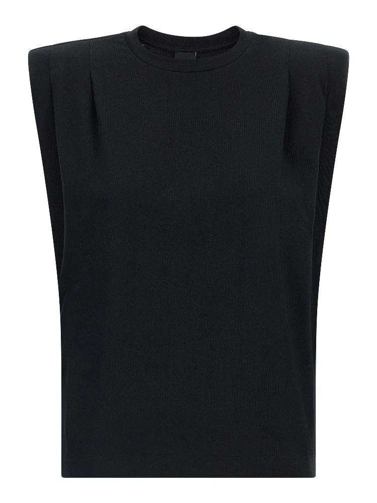 Black Cotton Sleeveles T-Shirt
