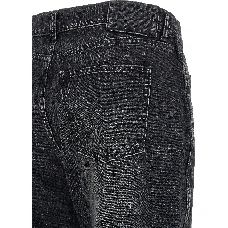 Black Cotton Straight-Leg Jeans