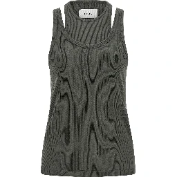 Gray Cotton Sleeveles T-Shirt