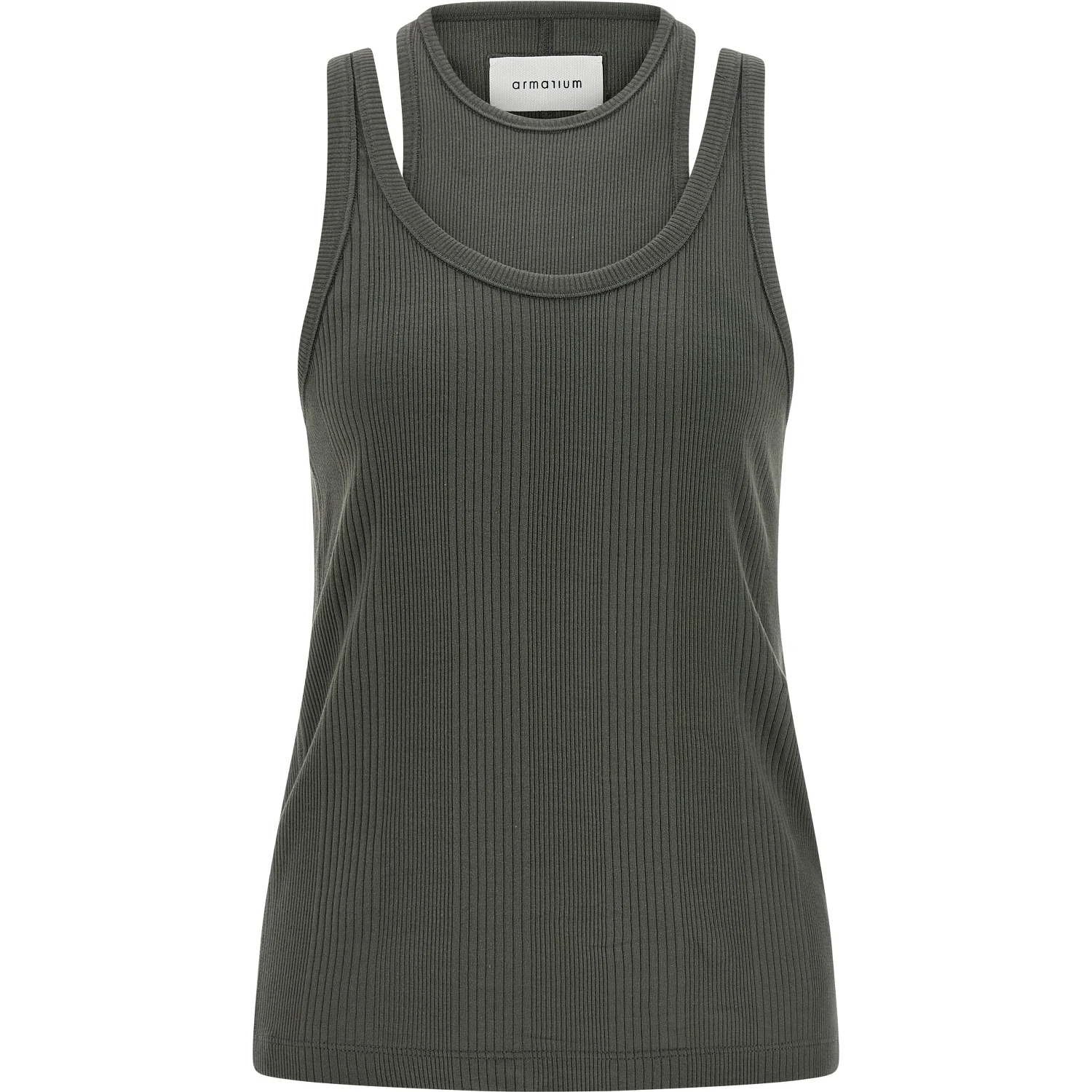 Gray Cotton Sleeveles T-Shirt