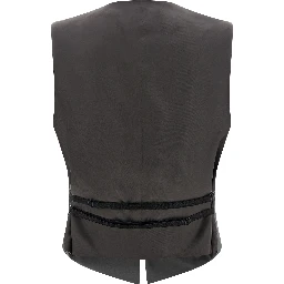 Gray Virgin Wool Sleeveless Jacket