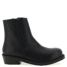 Black Calfskin Ankle Boots