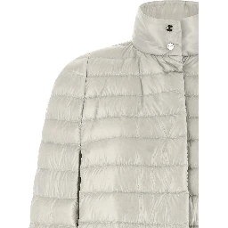 Gray Polyamide Full-Length Jacket