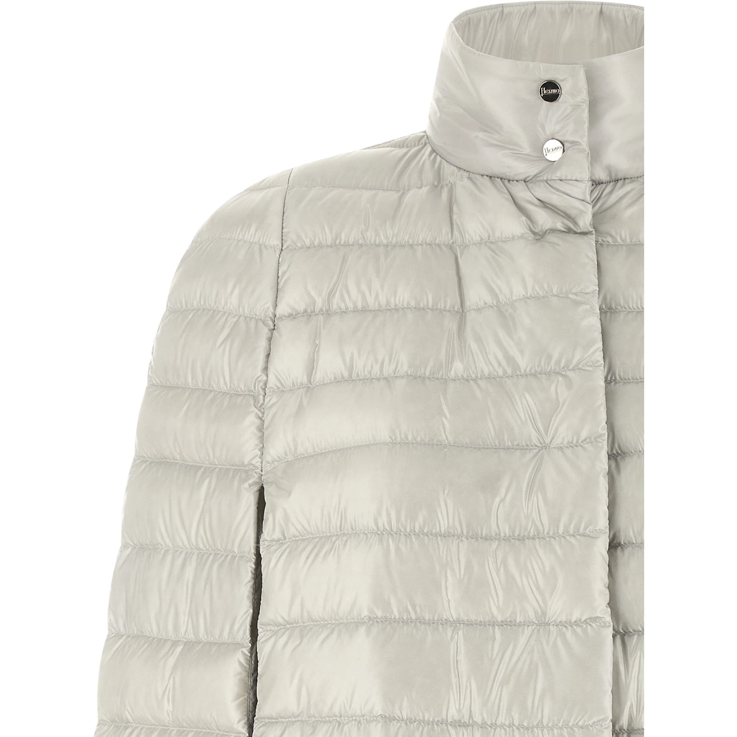 Gray Polyamide Full-Length Jacket