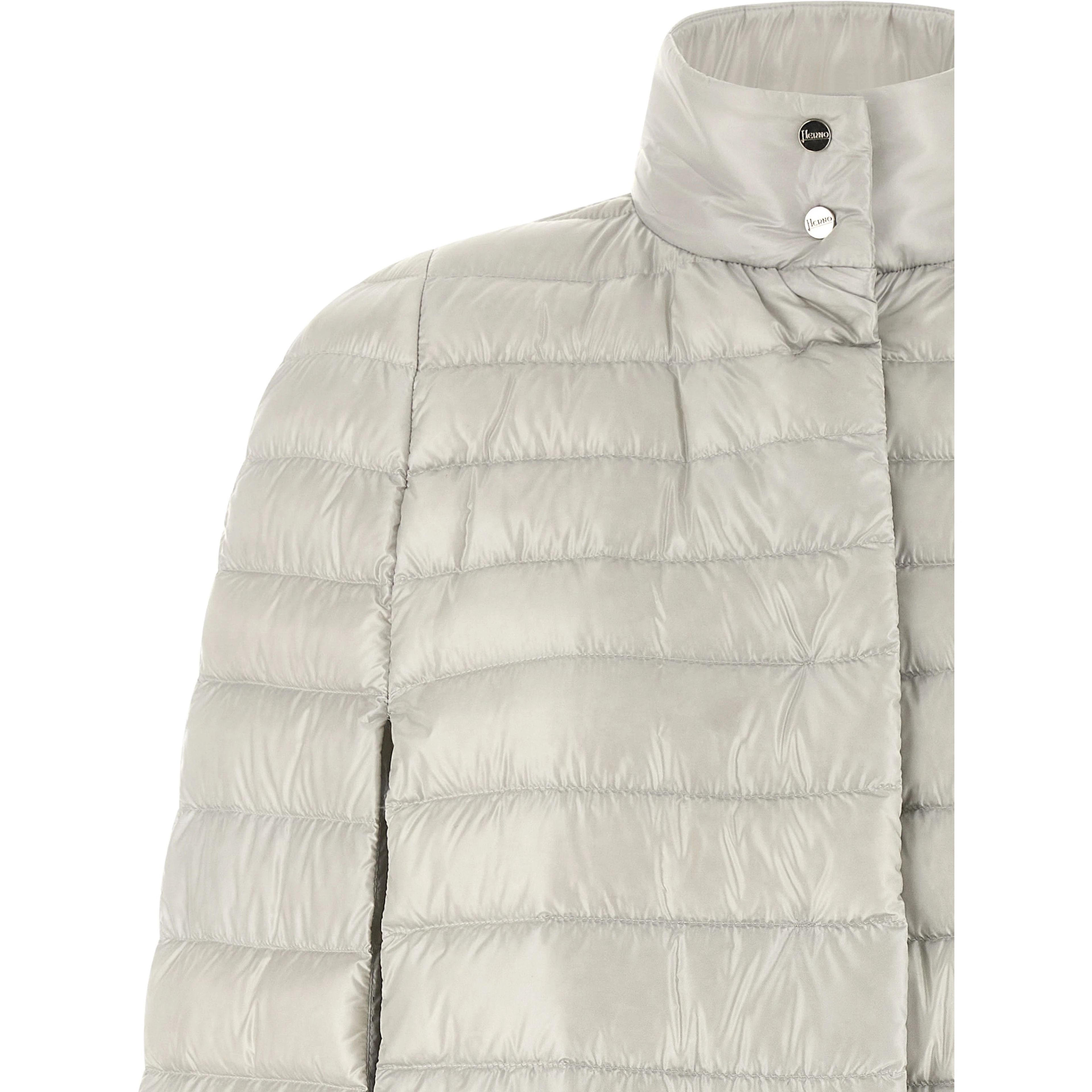 Gray Polyamide Full-Length Jacket