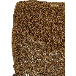 Brown Cotton Midi Skirt
