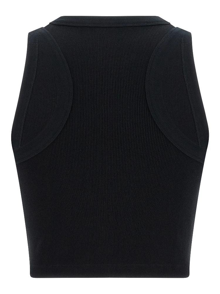 Black Cotton Sleeveles T-Shirt alternative