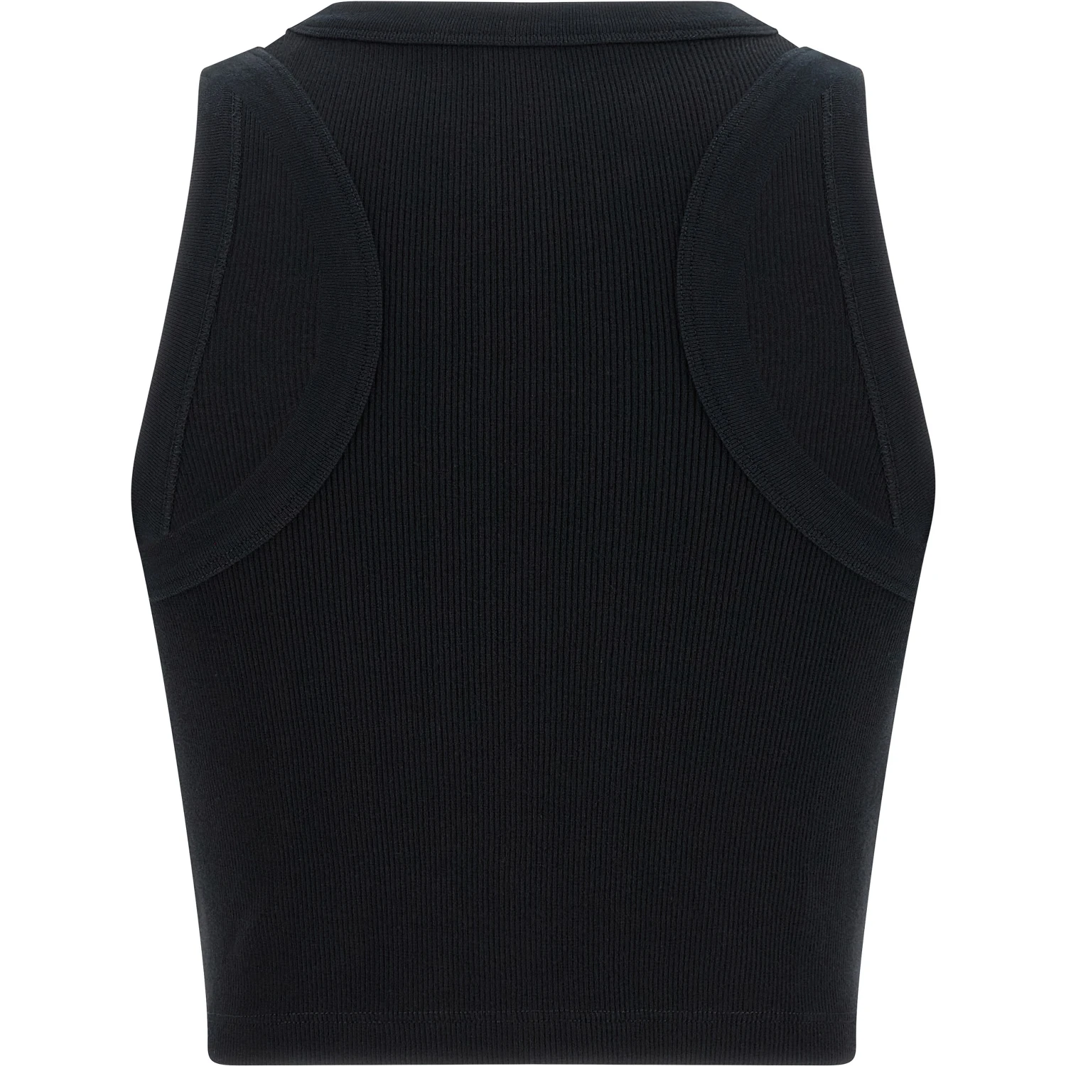 Black Cotton Sleeveles T-Shirt