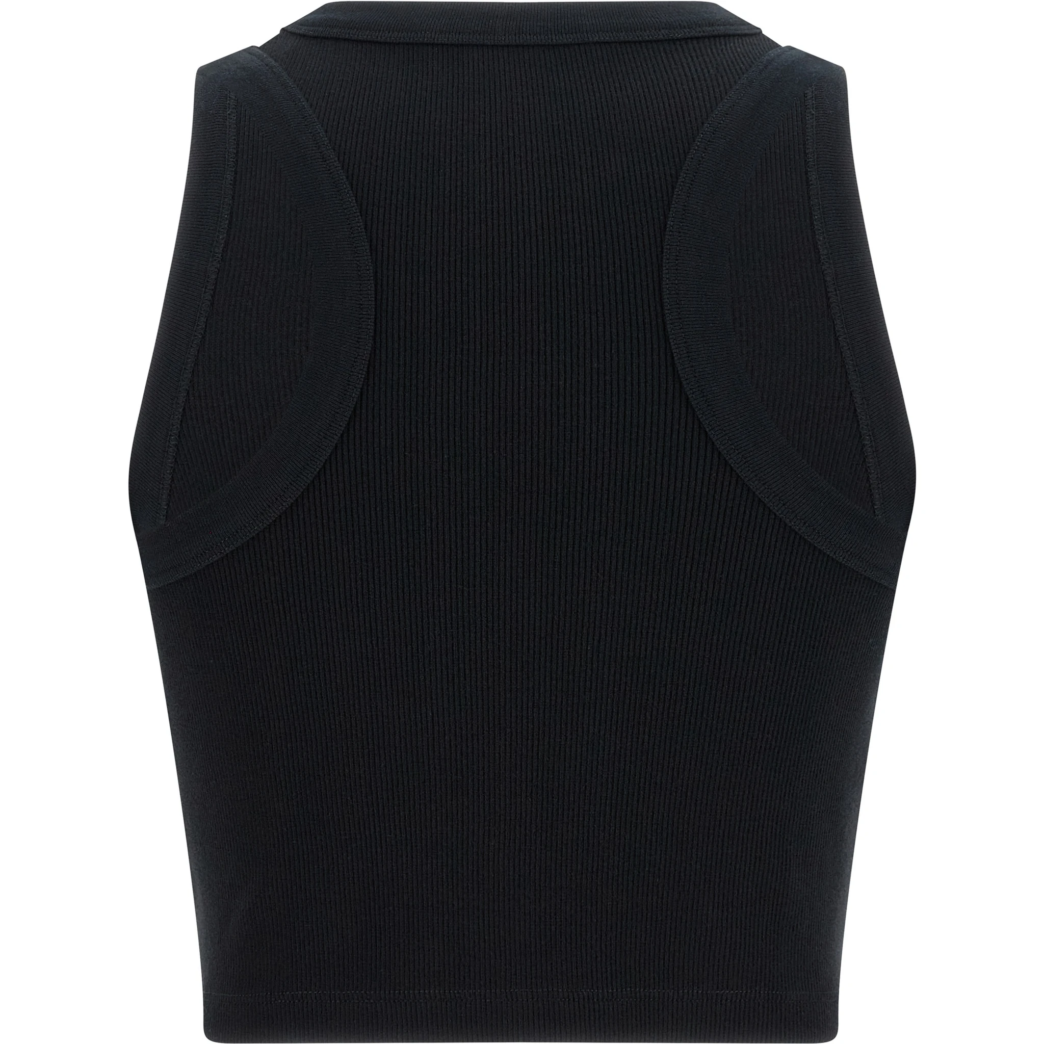 Black Cotton Sleeveles T-Shirt