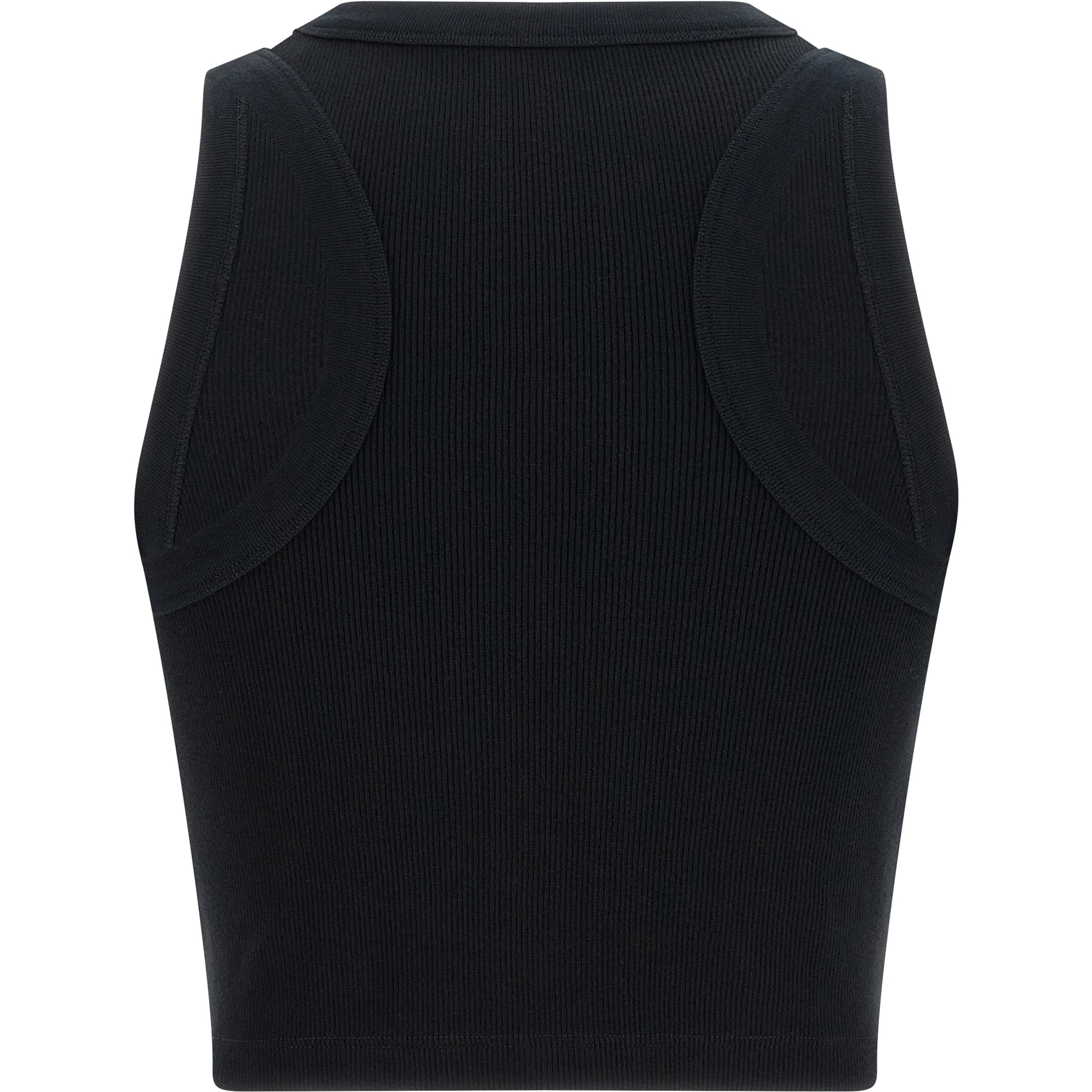 Black Cotton Sleeveles T-Shirt