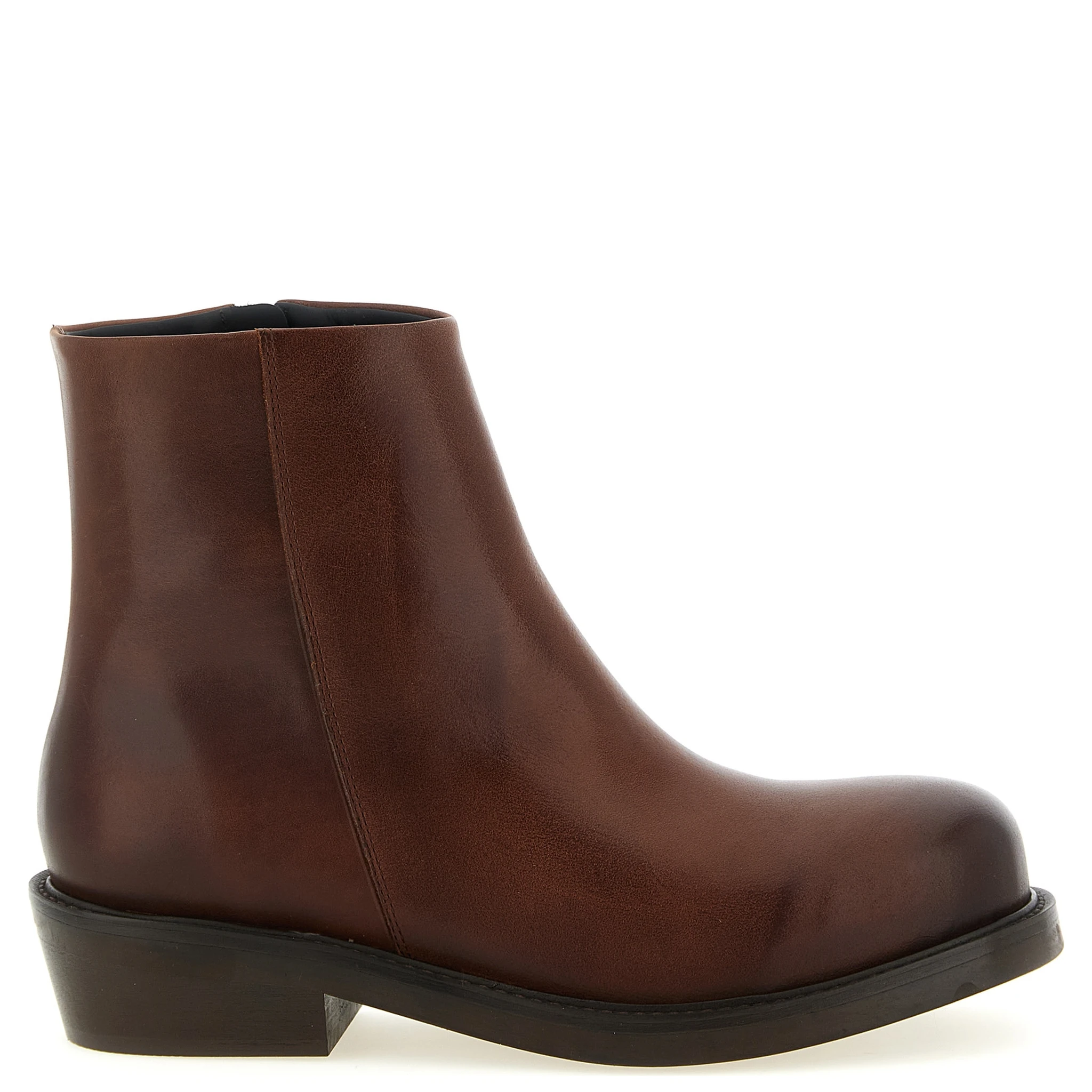 Brown Calfskin Ankle Boots