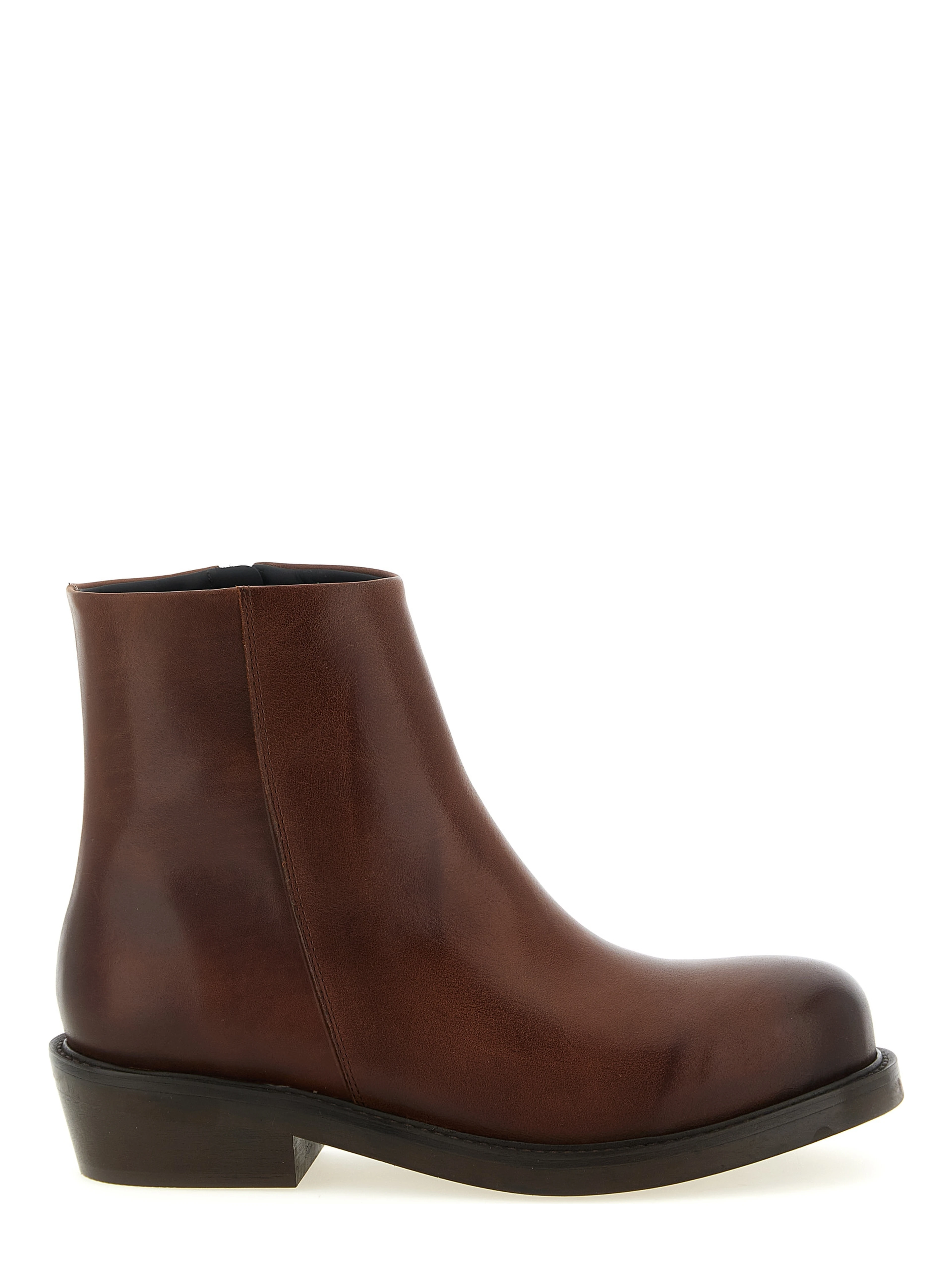 Brown Calfskin Ankle Boots