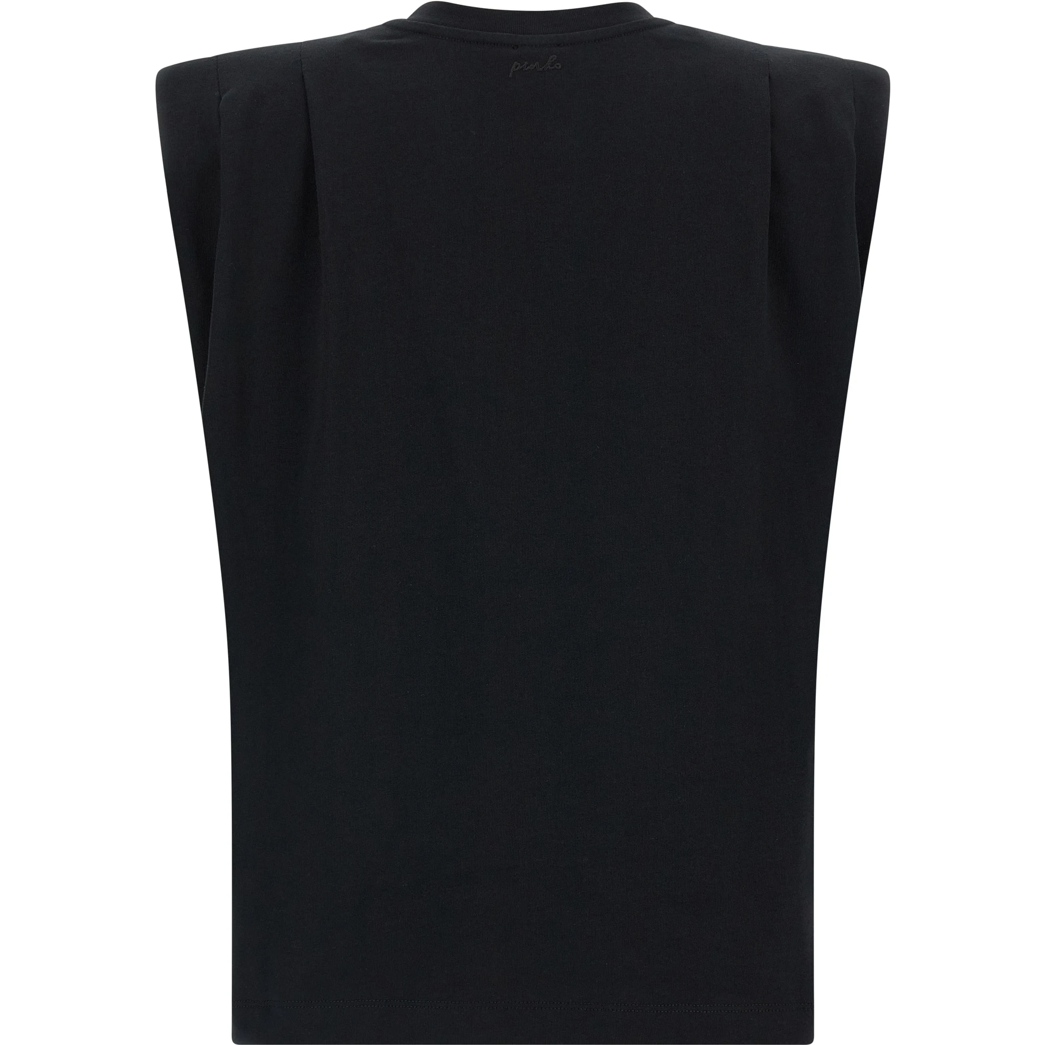 Black Cotton Sleeveles T-Shirt