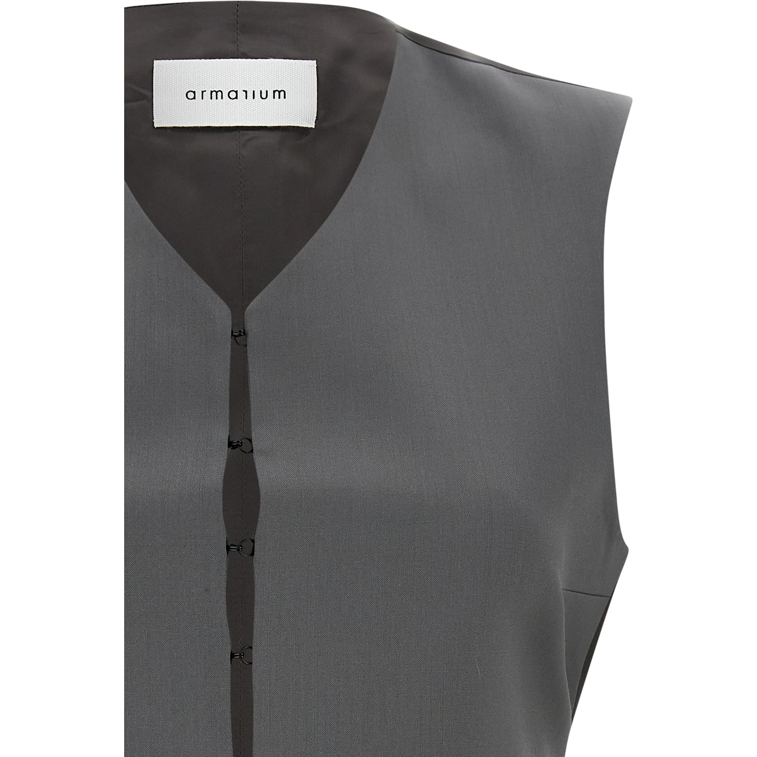 Gray Virgin Wool Sleeveless Jacket