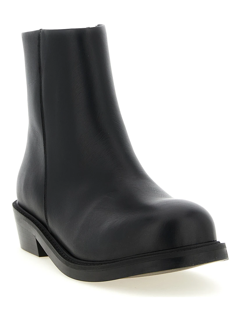 Black Calfskin Ankle Boots