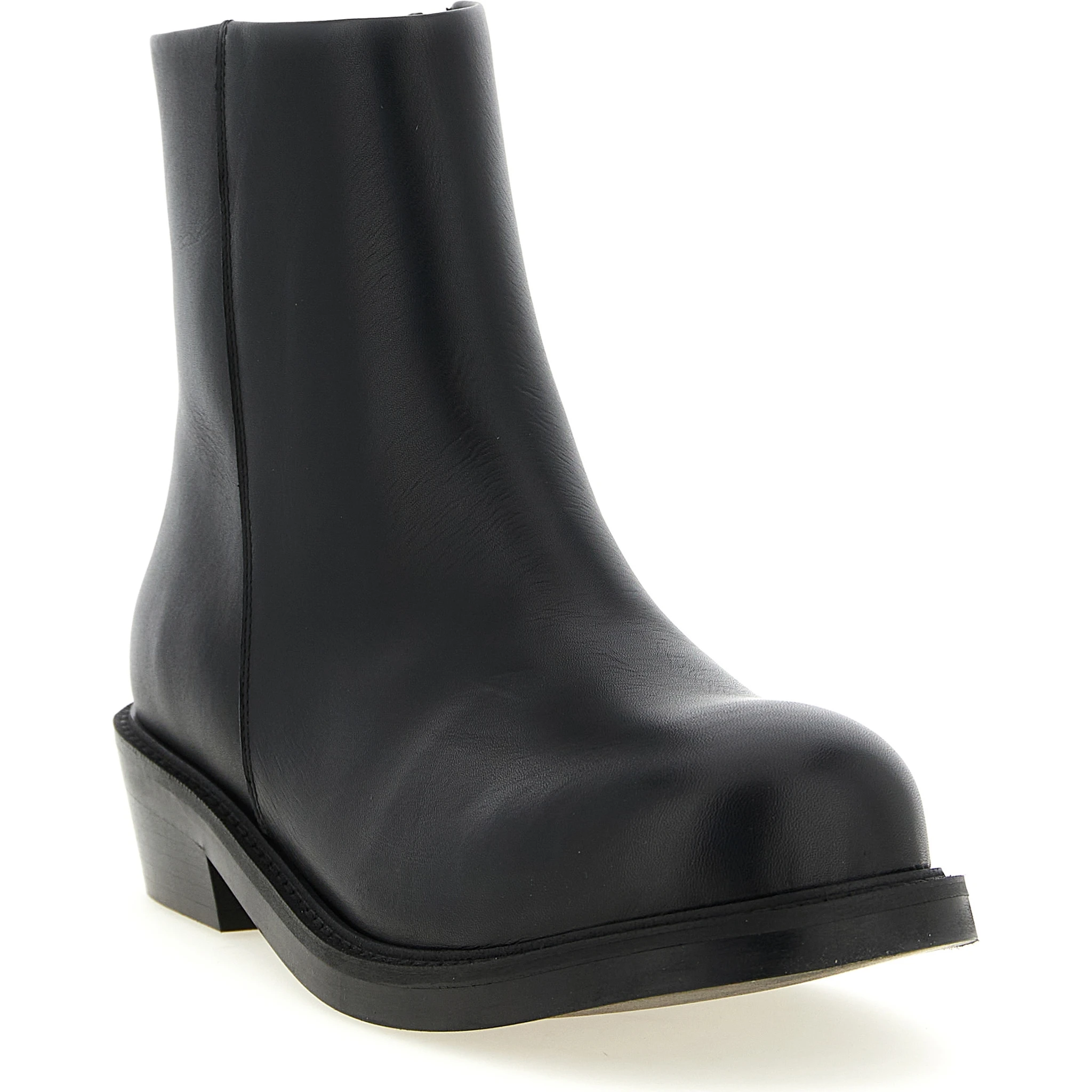 Black Calfskin Ankle Boots