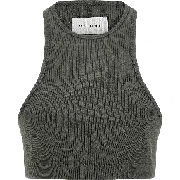 Gray Cotton Sleeveles T-Shirt