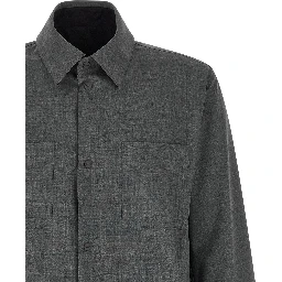 Gray Polyester Full-Length Jacket