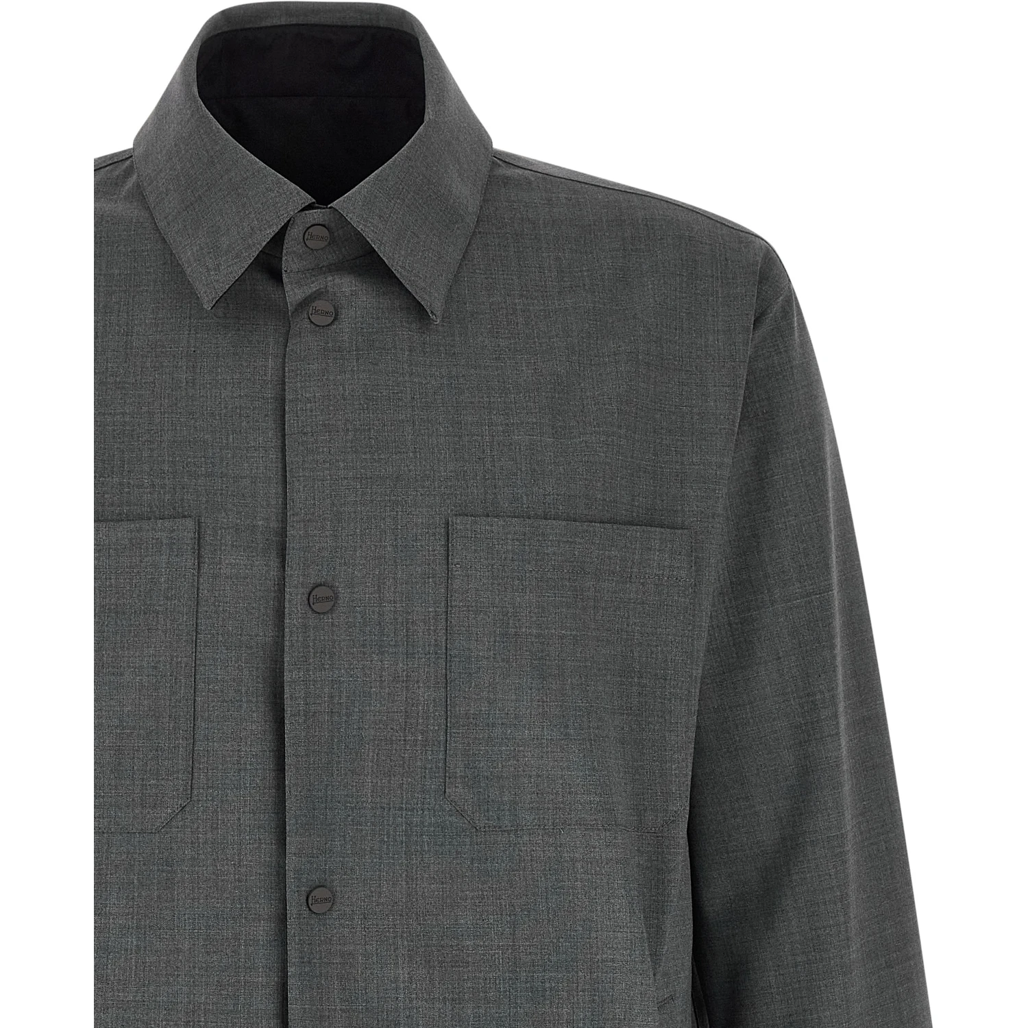 Gray Polyester Full-Length Jacket
