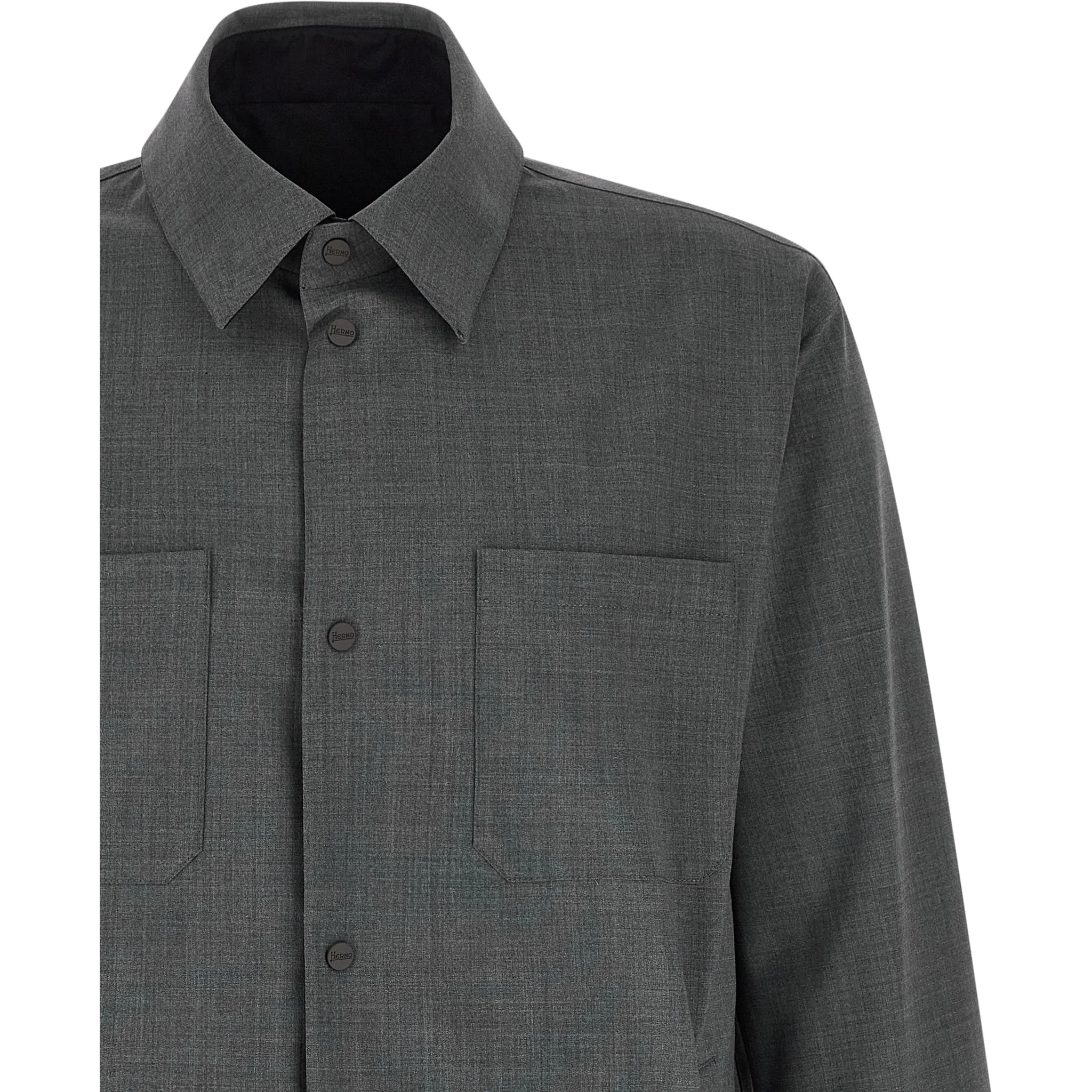 Gray Polyester Full-Length Jacket