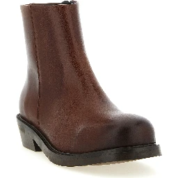 Brown Calfskin Ankle Boots