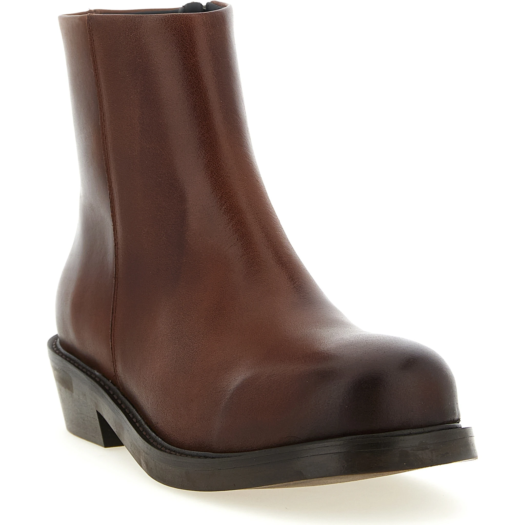 Brown Calfskin Ankle Boots