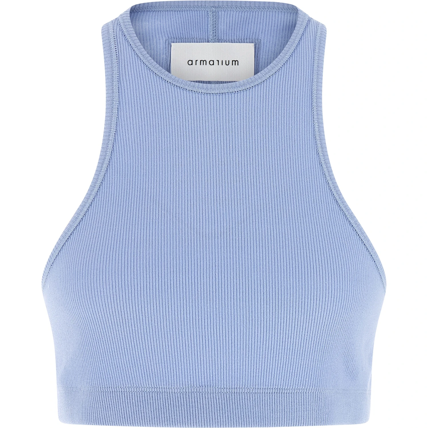 Blue Cotton Sleeveles T-Shirt