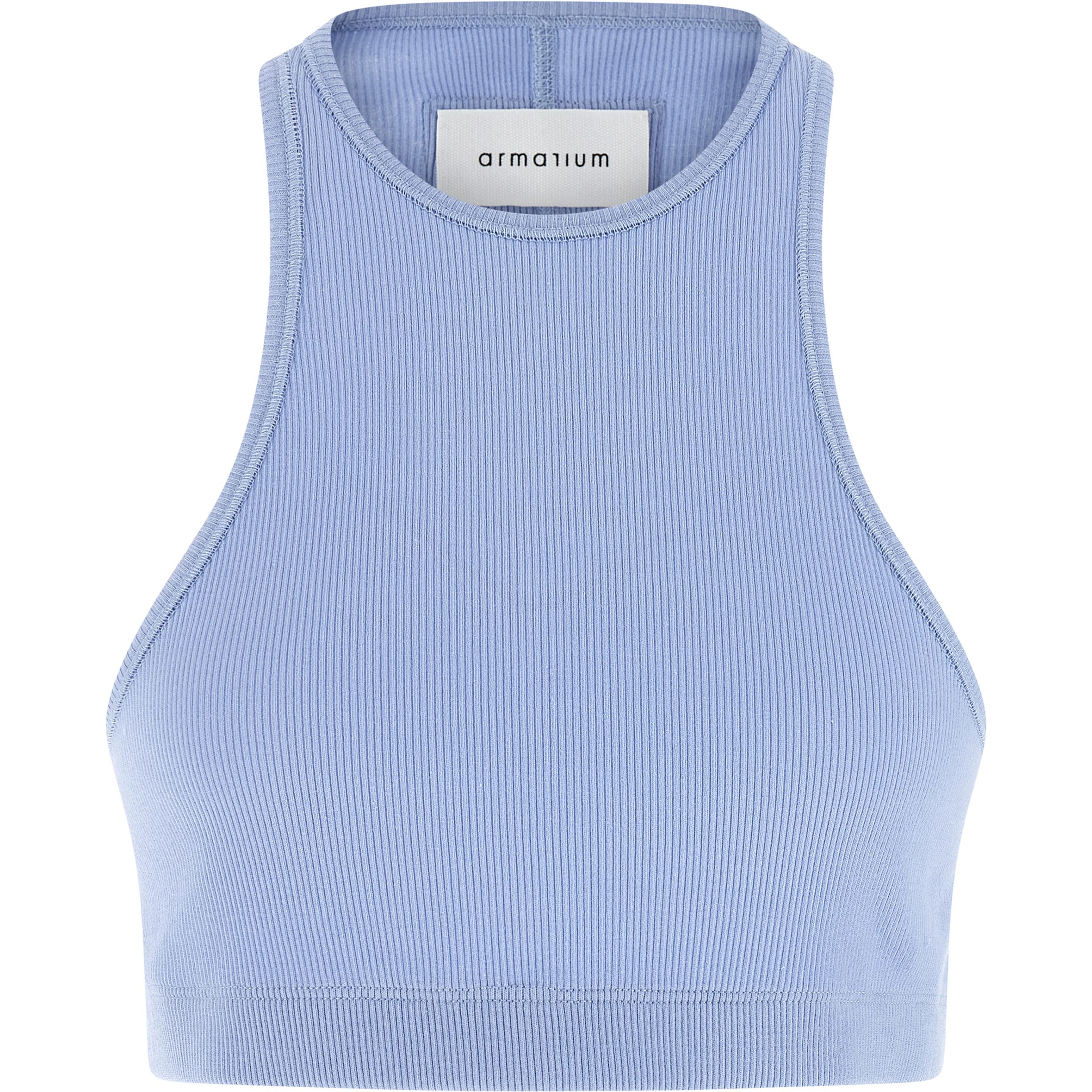 Blue Cotton Sleeveles T-Shirt
