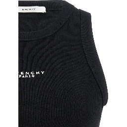 Black Cotton Sleeveles T-Shirt