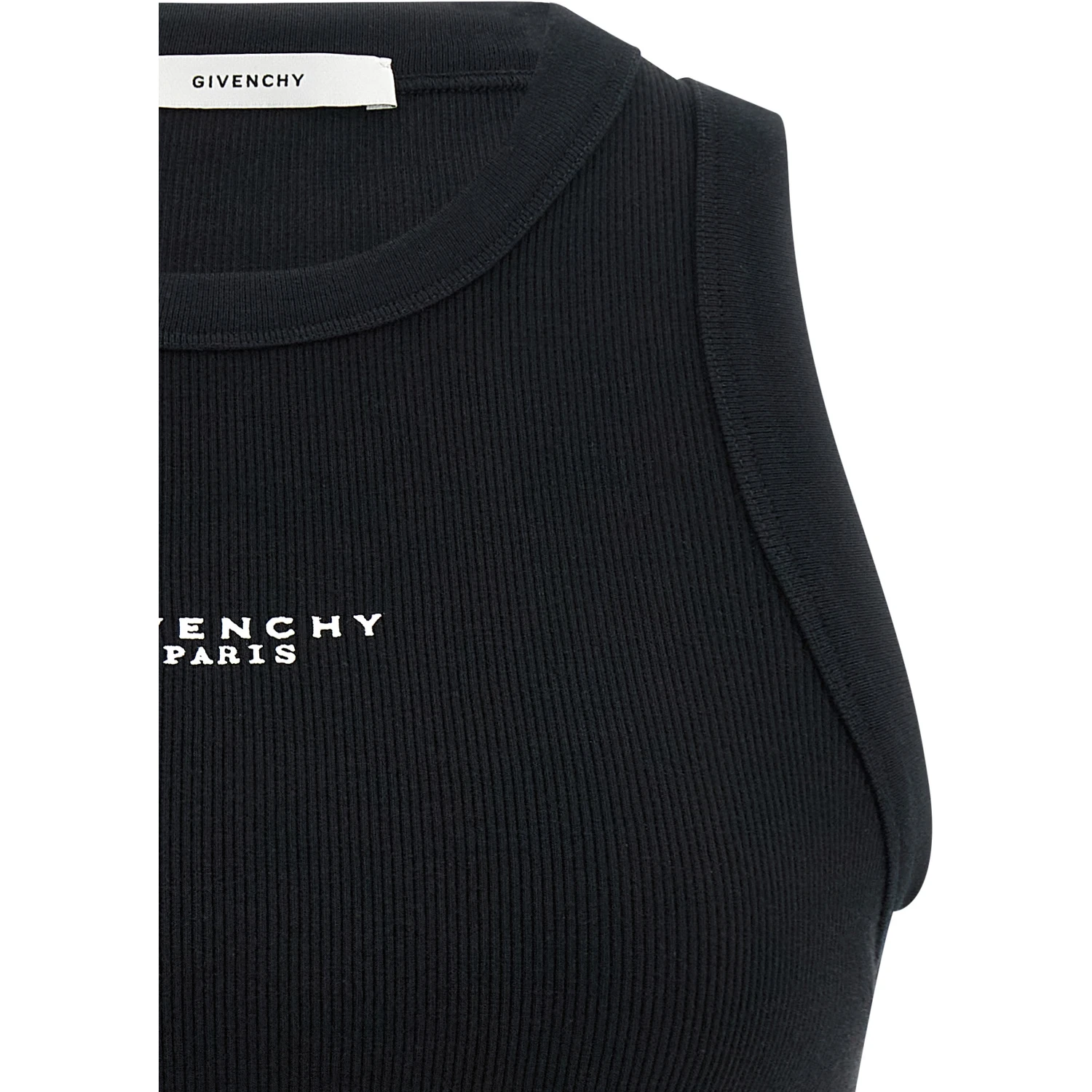 Black Cotton Sleeveles T-Shirt