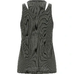 Gray Cotton Sleeveles T-Shirt