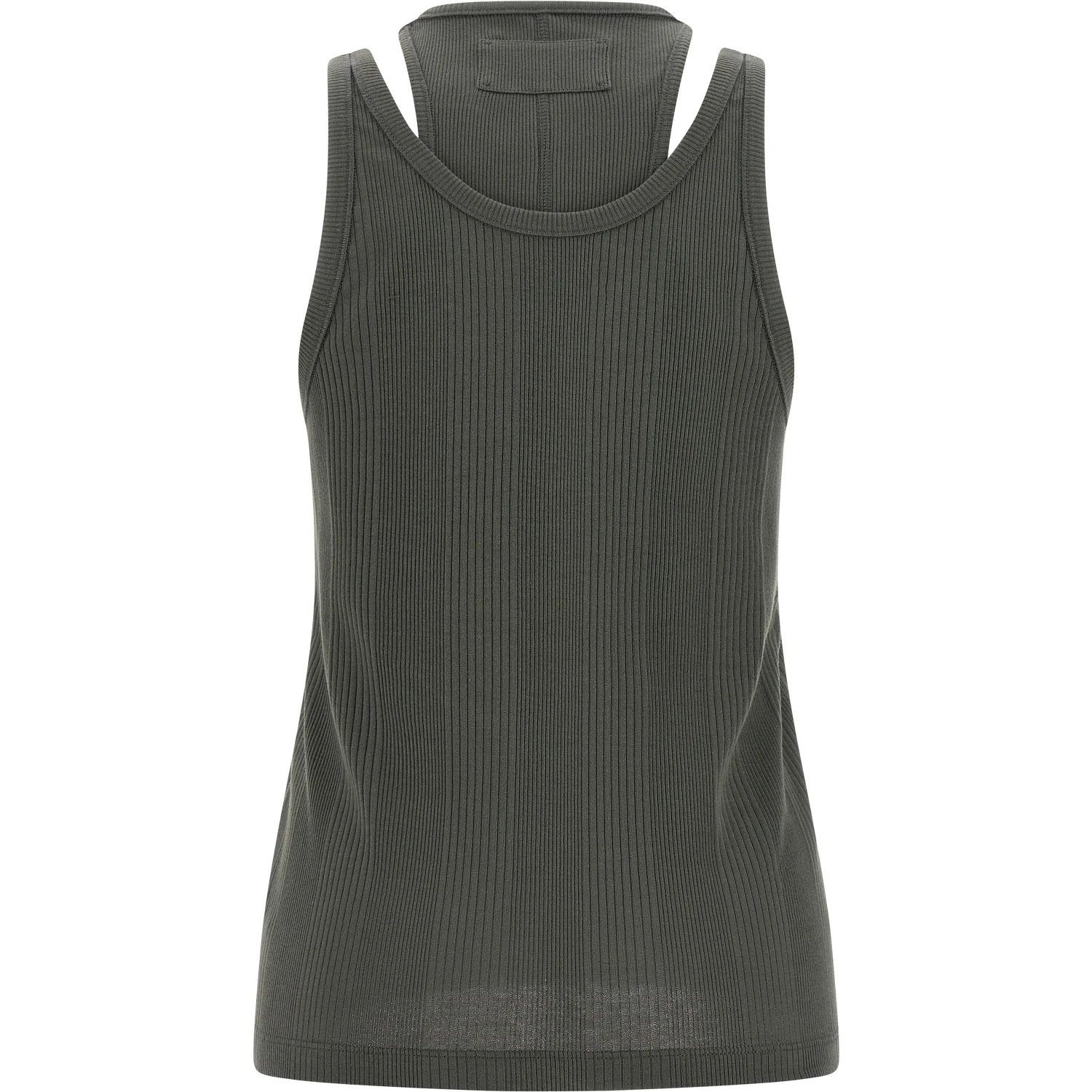 Gray Cotton Sleeveles T-Shirt