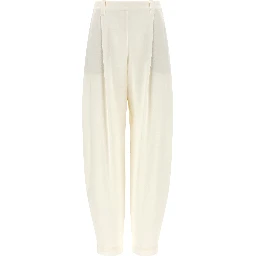 Beige Viscose Casual Pants