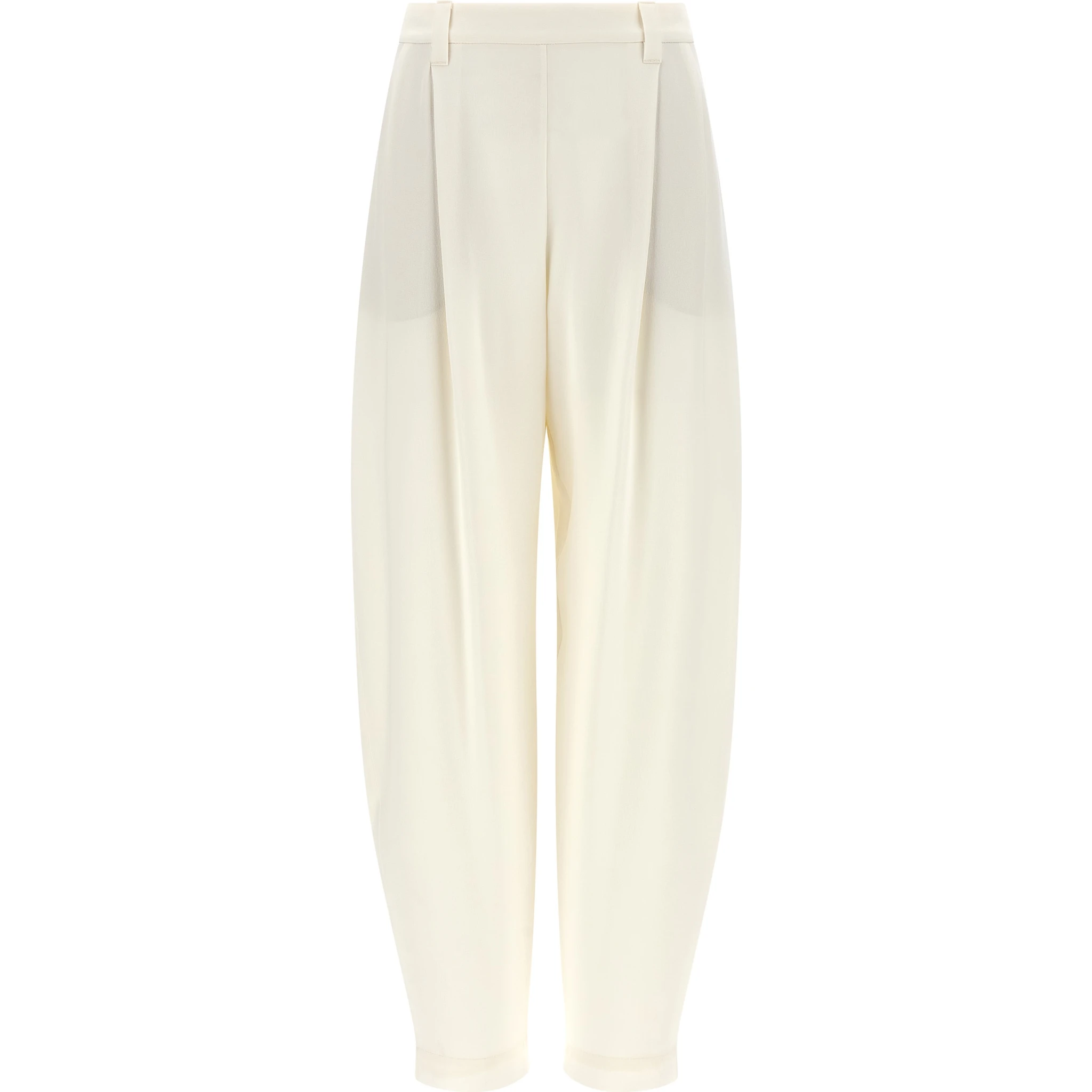 Beige Viscose Casual Pants