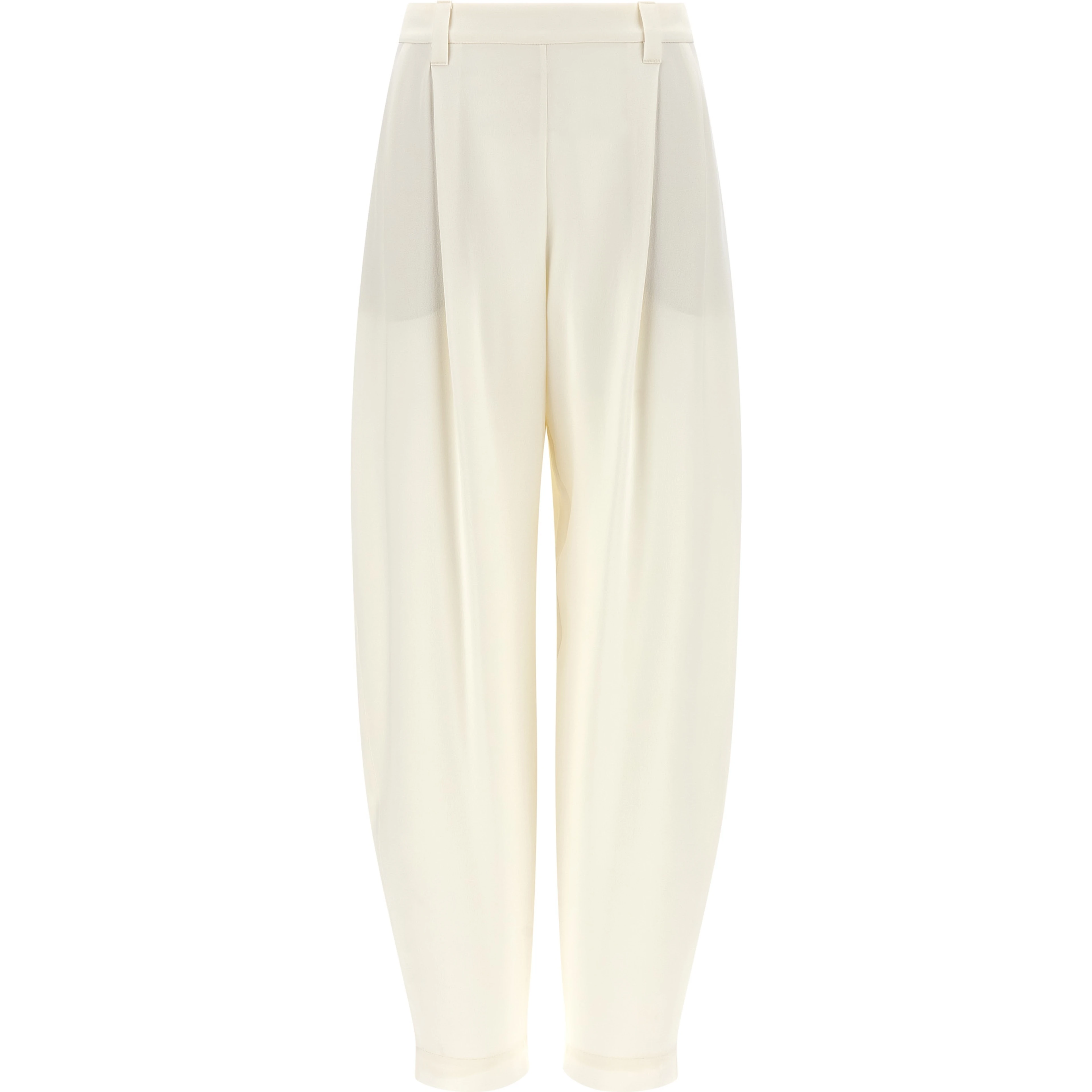 Beige Viscose Casual Pants