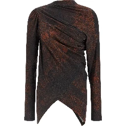 Brown Cotton Pattern Shirt