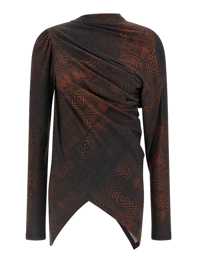 Brown Cotton Pattern Shirt