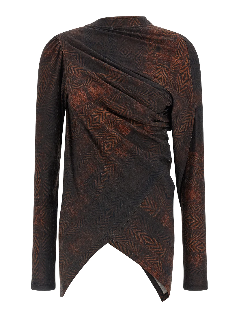 Brown Cotton Pattern Shirt