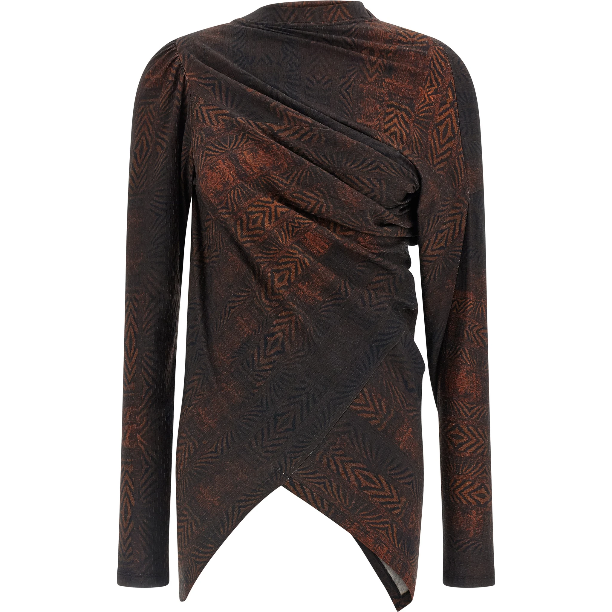 Brown Cotton Pattern Shirt