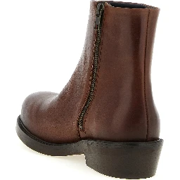 Brown Calfskin Ankle Boots