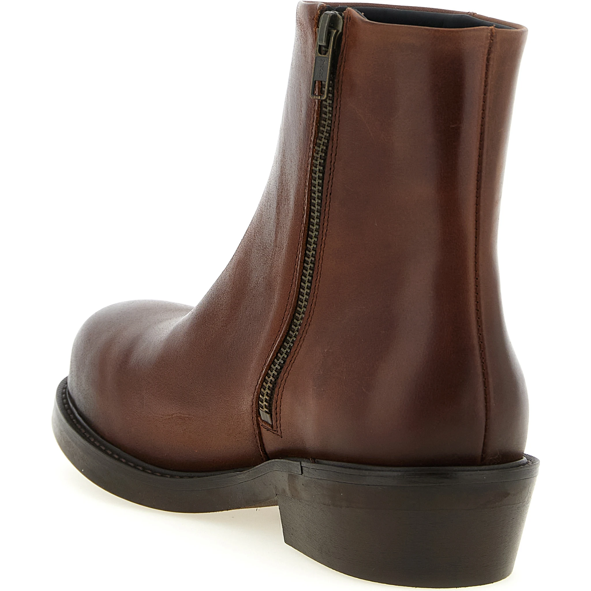 Brown Calfskin Ankle Boots
