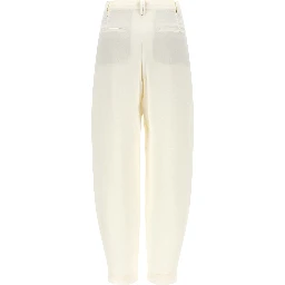 Beige Viscose Casual Pants