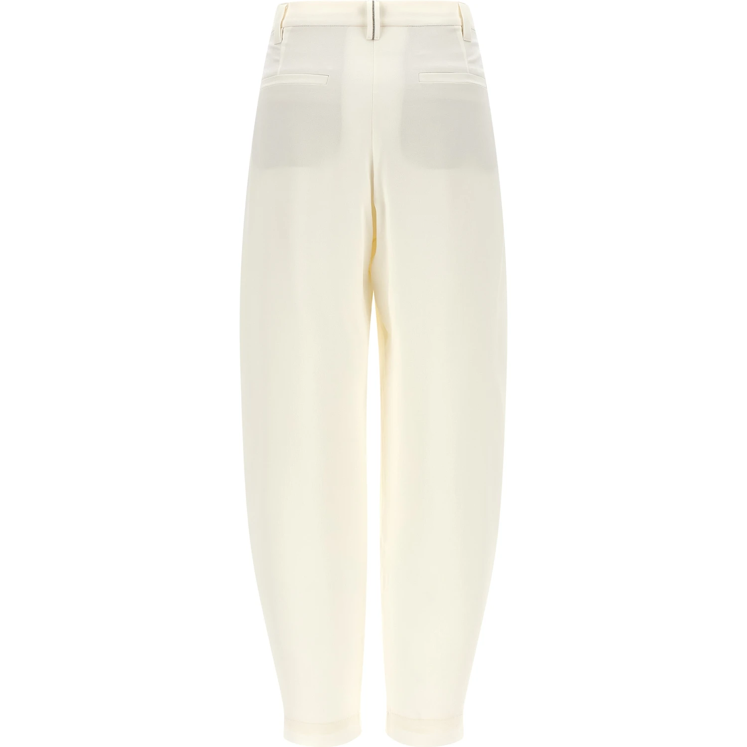 Beige Viscose Casual Pants