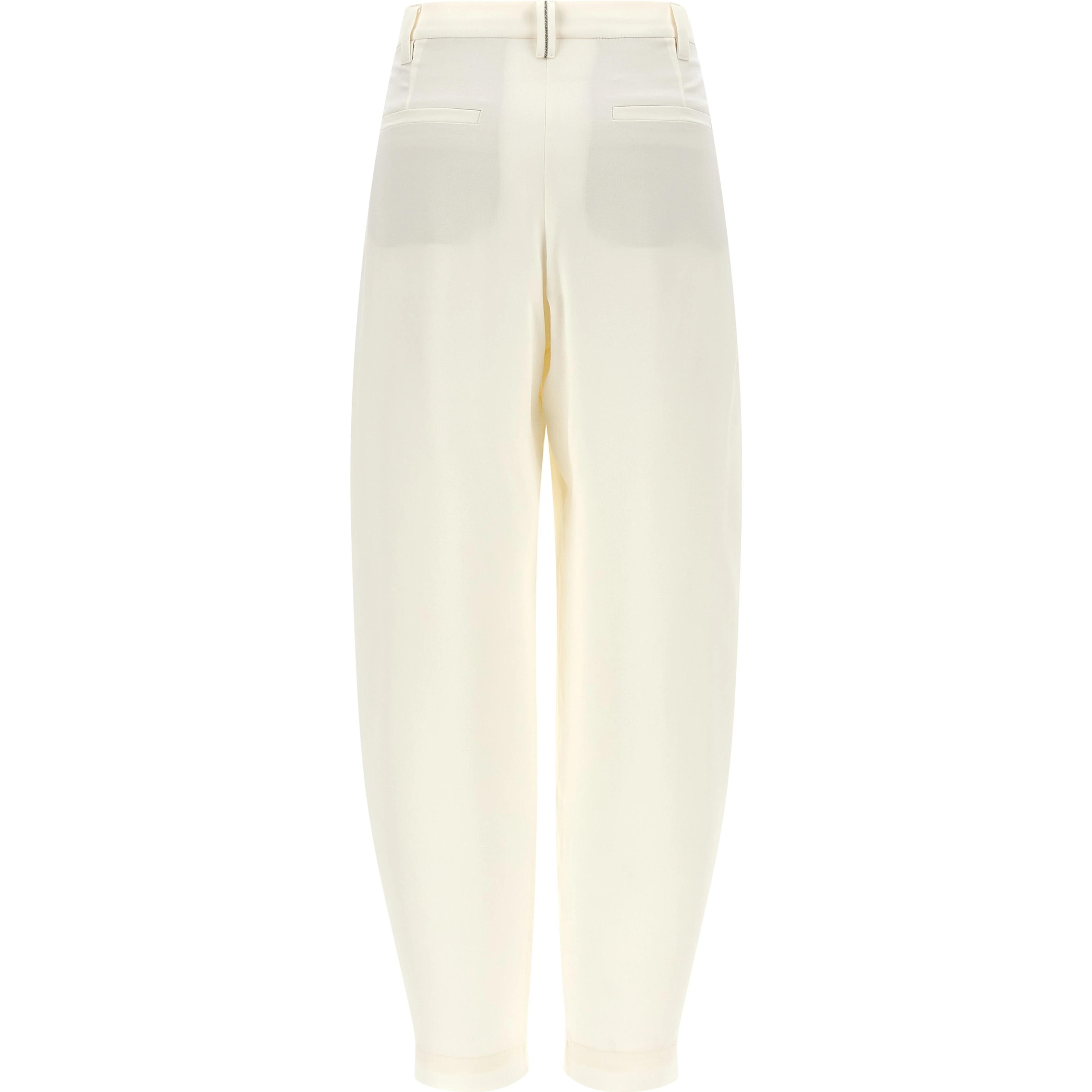 Beige Viscose Casual Pants