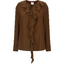 Brown Silk Blouse